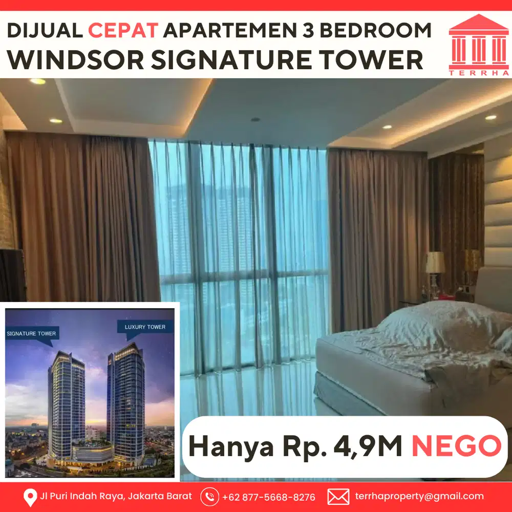 DIJUAL CEPAT 3 Bedroom Luxury Apartment