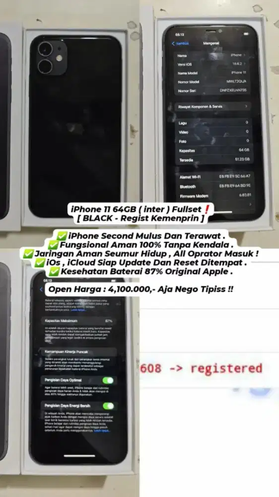Iphone 11 64Gb Garansi Sinyal Permanen