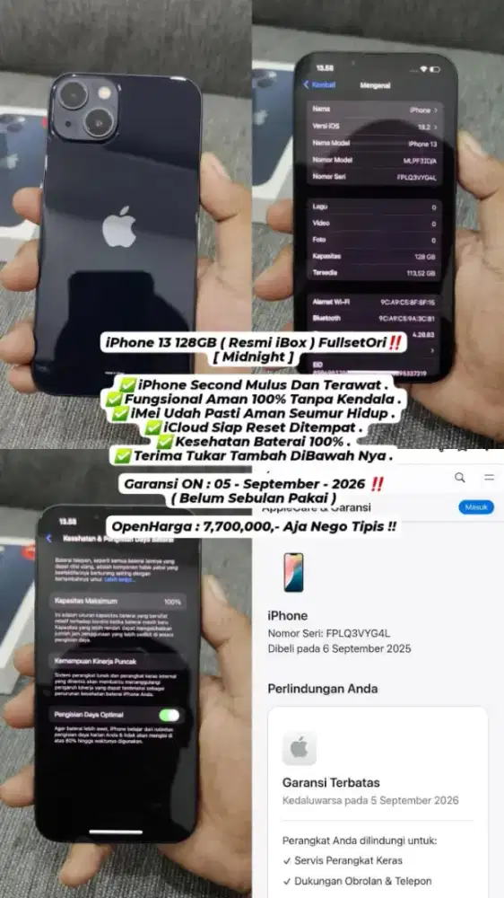 Iphone 13 128Gb IBOX Garansi On