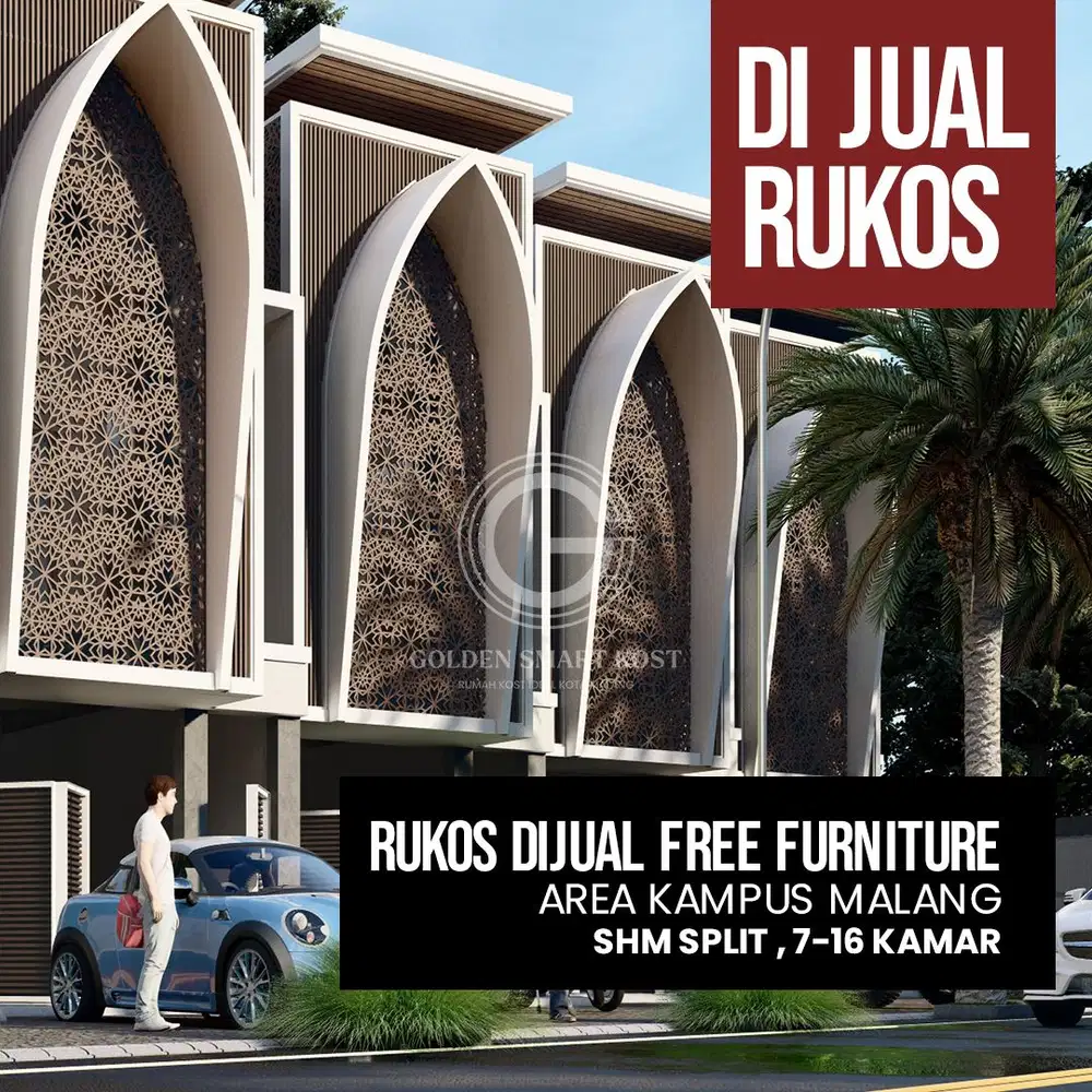 JUAL RUMAH KOST DI MALANG DESAIN MODERN TIMUR TENGAH 9 KAMAR