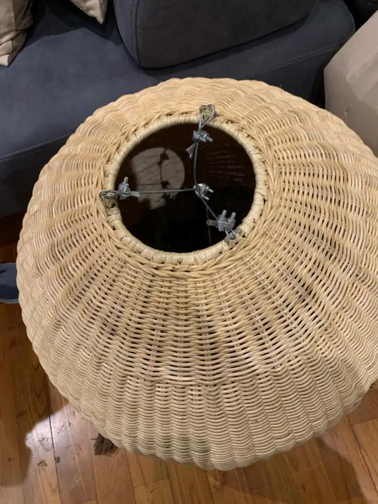 Lampu Cup Rotan Bulu