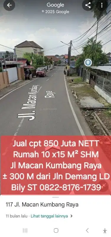 Rumah 150 M² Macan Kumbang Demang Murah Palembang  Tanah