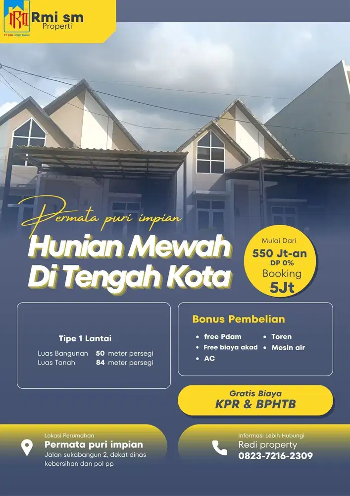Rumah tengah kota tanpa Dp cukup booking 5 juat