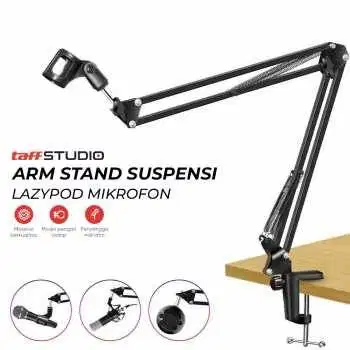 Arm Stand Suspensi Mikrofon Scissor Lazypod Aluminium