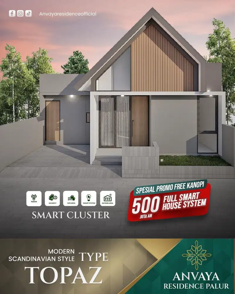 Rumah Skandinavian Style 1 Lantai Smart House System