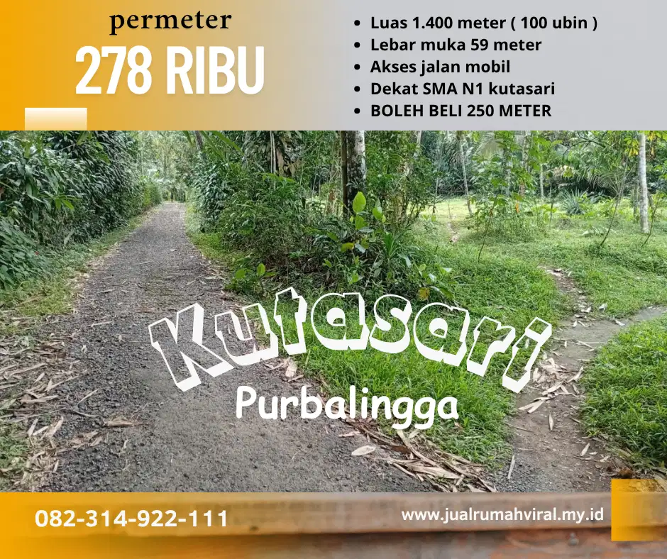Tanah dekat SMA N1 kutasari purbalingga