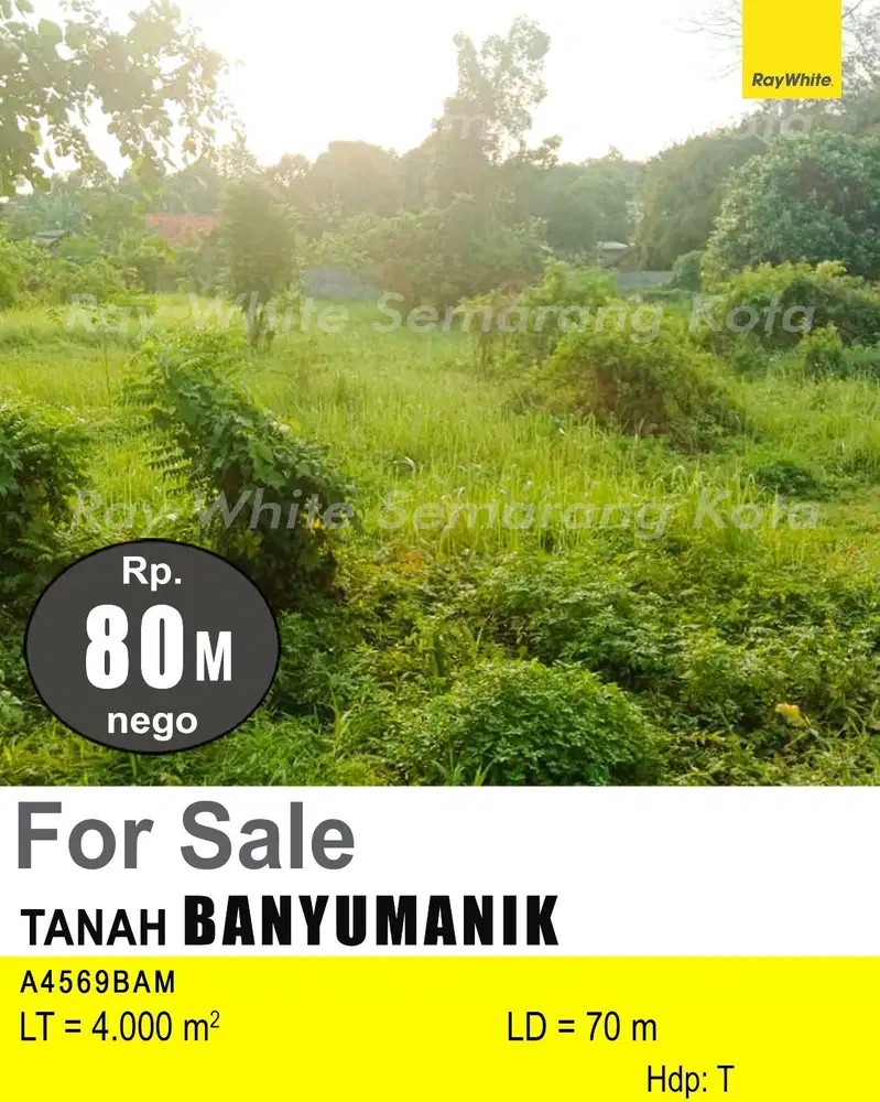 Tanah pinggir jalan besar strategis di banyumanik