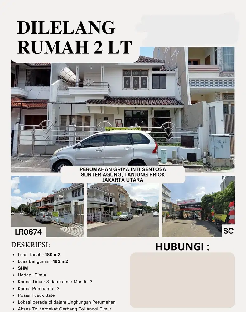 Rumah Tusuk Sate Investasi Menarik Lokasi Sunter Agung, Jakarta Utara