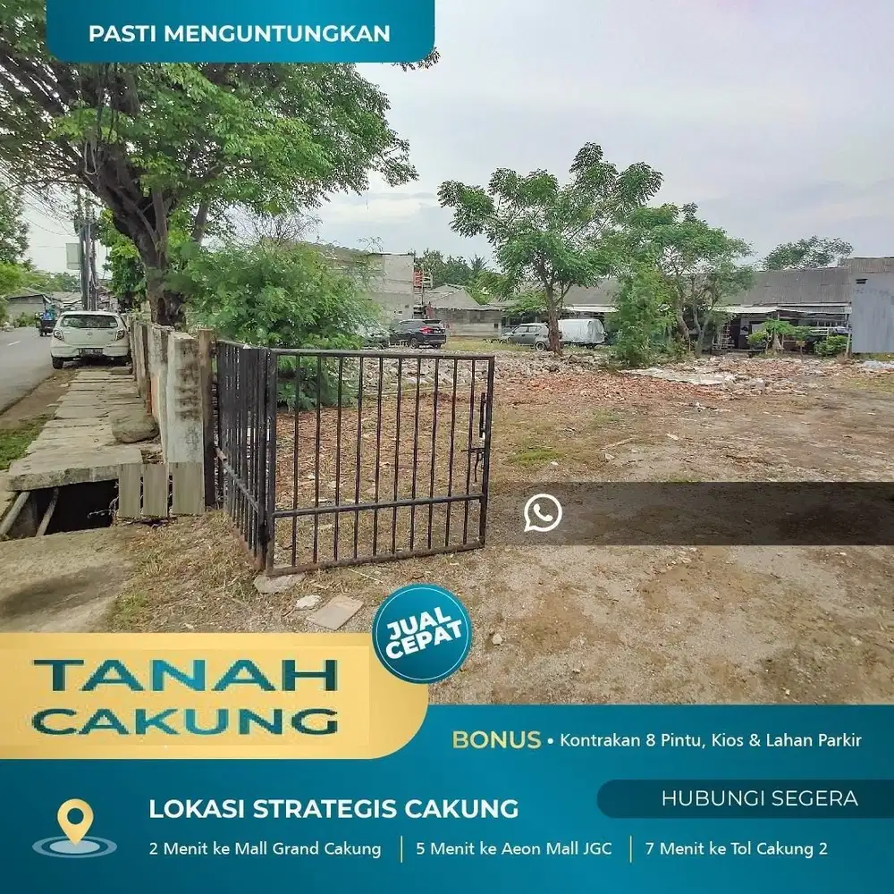 [JALAN 2 MOBIL] JUAL Tanah CAKUNG, Murah Lahan Luas Strategis, Jaktim DKJ Kota Jakarta Timur, DIJUAL