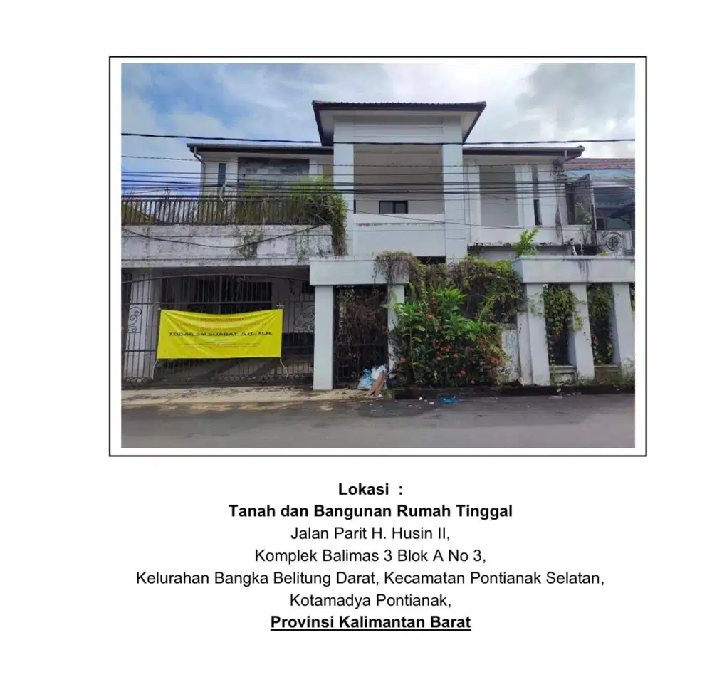 Jual murah rumah Komplek Balimas 3 Pontianak, Kalimantan Barat