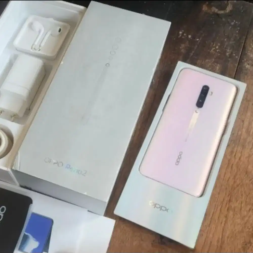 Oppo Reno 2 Pink 256 GB Mulus Full-ori Reno2 HP Kamera Pop Sirip Hiu