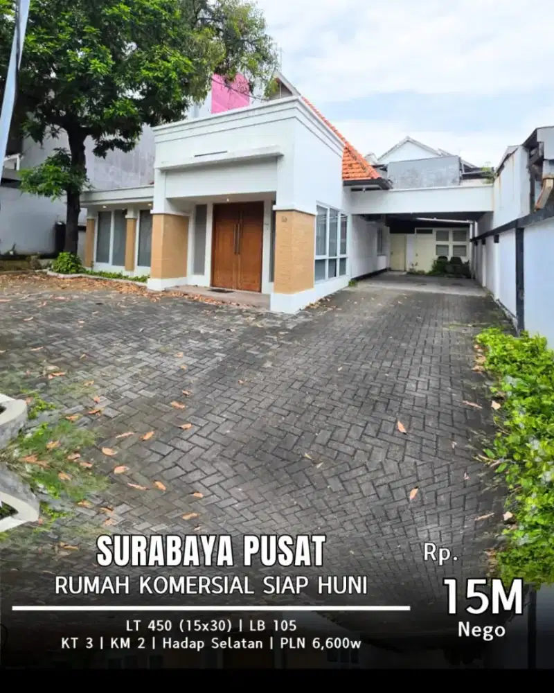 Rumah Komersial Surabaya Pusat Parkiran Luas Cocok Untuk Usaha