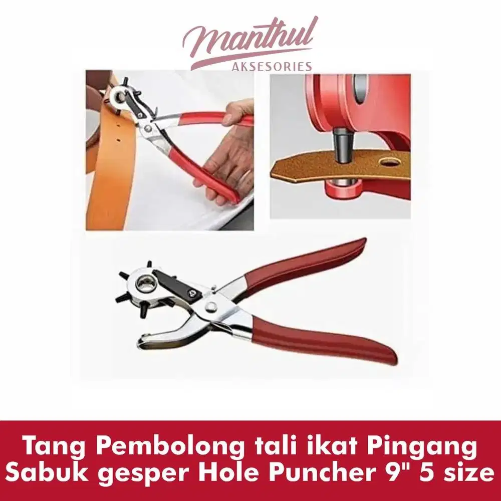 Tang Pembolong tali ikat Pingang Sabuk gesper Hole Puncher 9 inc5 size