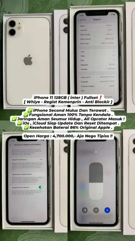 Iphone 11 128Gb Garansi Sinyal Permanen