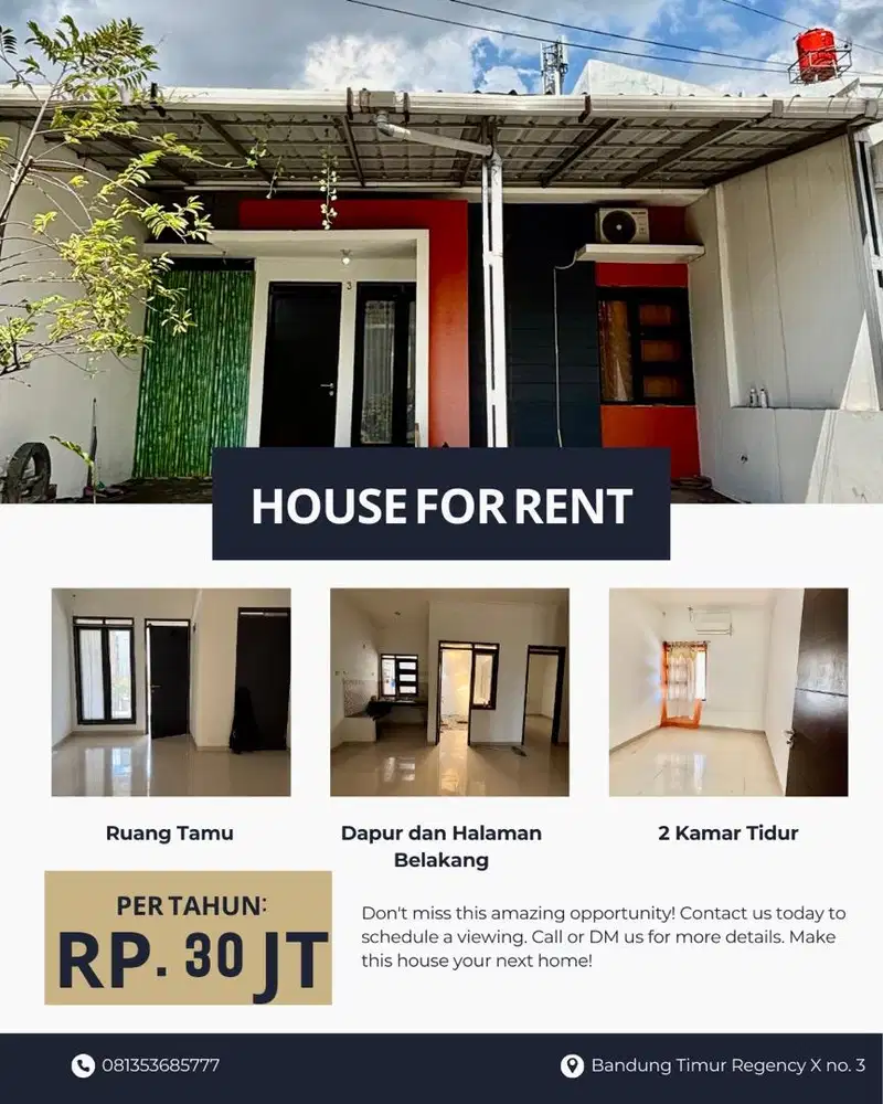 Rumah Disewakan di Bandung Timur Regency – Lokasi Strategis!