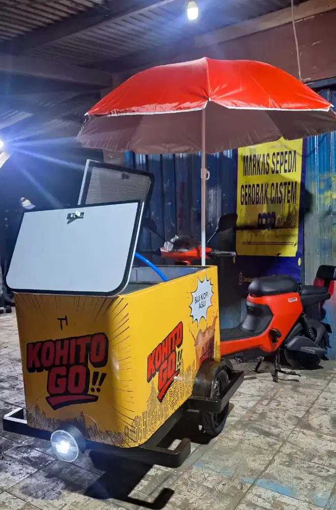 SEPEDA LISTRIK GEROBAK KOPI/SEPEDA GEROBAK/GEROBAK SEPEDA LISTRIK