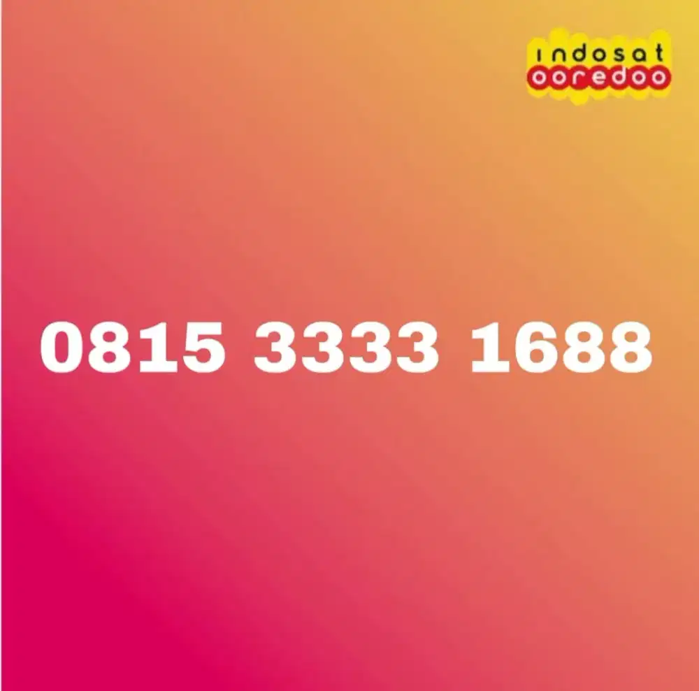 NOMOR CANTIK INDOSAT OOREDOO PRABAYAR. ANGKA HOKI 1688.