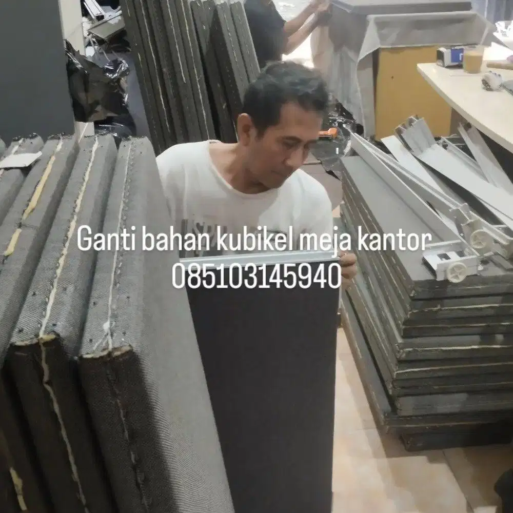 servis ganti bahan/ kain partisi kantor