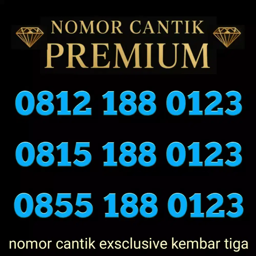 Nomor Cantik Couple Premium Exsclusive Kembar Tiga Spesial 0123