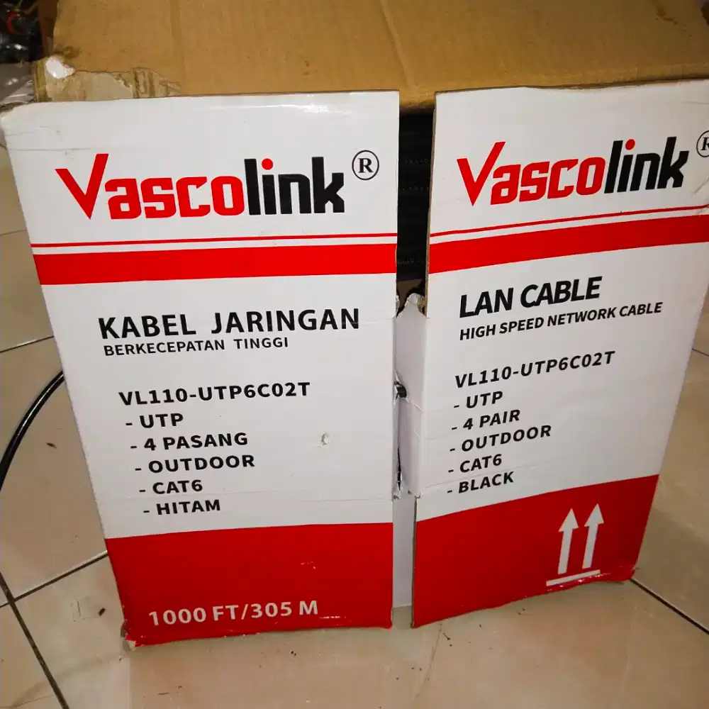 Kabel LAN UTP6CO2T (SINGLE SHIELD PLASTIK DALAM KABEL) silahkan nego