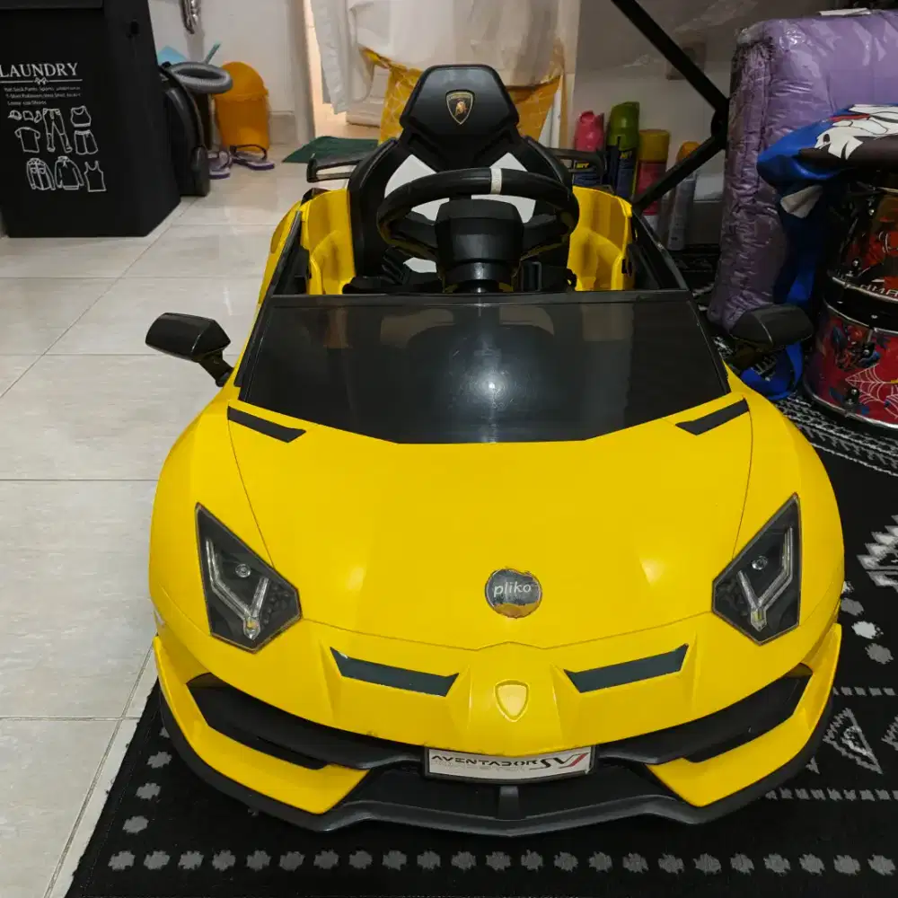 Mobil Mainan Aki Pliko Kuning Good Condition Minus Aki Rusak No Remote