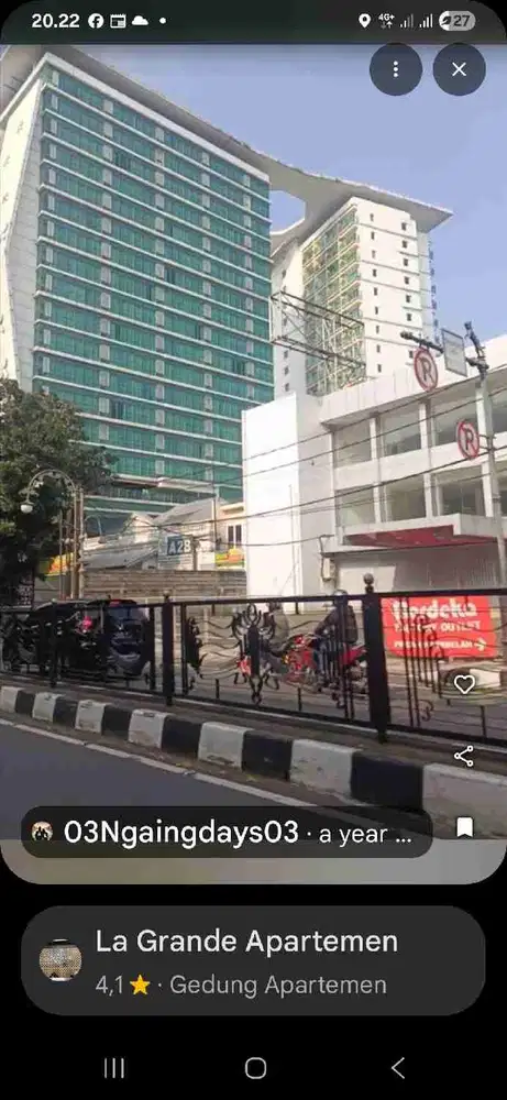 DIJUAL APARTEMEN LA GRANDE TAMAN SARI DAGO LANTAI 16

Luas    : 54m2
Type    : 2 bedroom
Alamat : jln Merdeka depan BIP plaza.Bandung
Listrik : 4400watt
Air    : PDAM
Fully furnish.
Fasilitas : parkir mobil, kolam renang dan area fasilitas apartemen. Harg