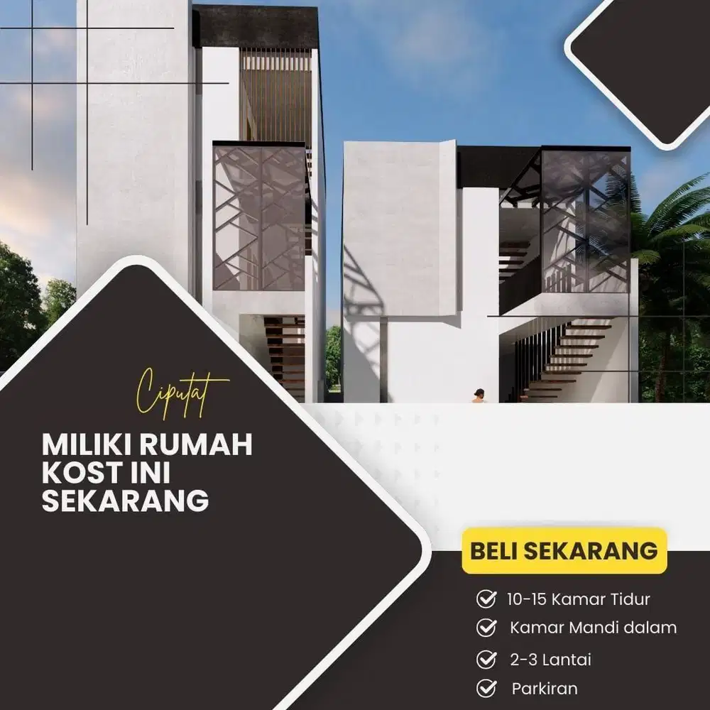 JUAL Kosan 10 KAMAR, Dekat KAMPUS UIN, Kost, Cirendeu Ciputat, Kota Tangsel Tangerang Selatan DIJUAL