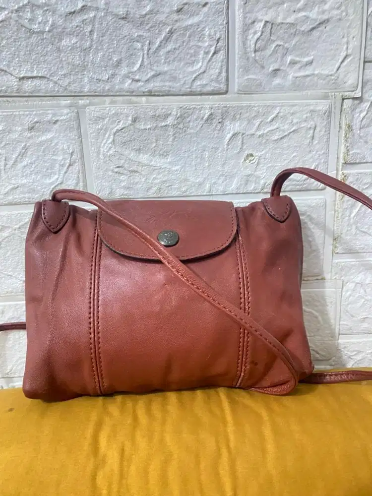 Tas Longchamp Le Pliage cuir Slingbag