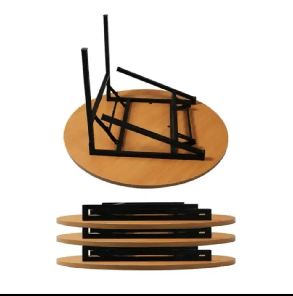 Meja D140/75 Lipat Otomatis standar hotel Ballroom