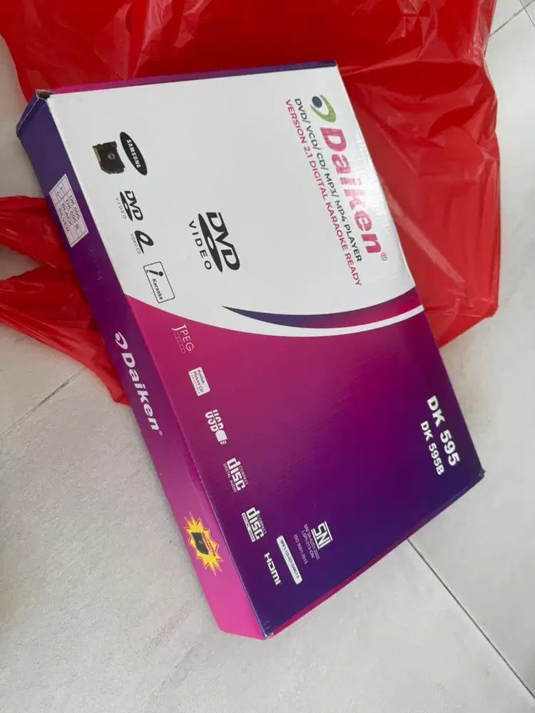 VCD DVD PLAYER DAIKEN DK 595B HDMI BODY BESI KARAOKE KEY CONTROL