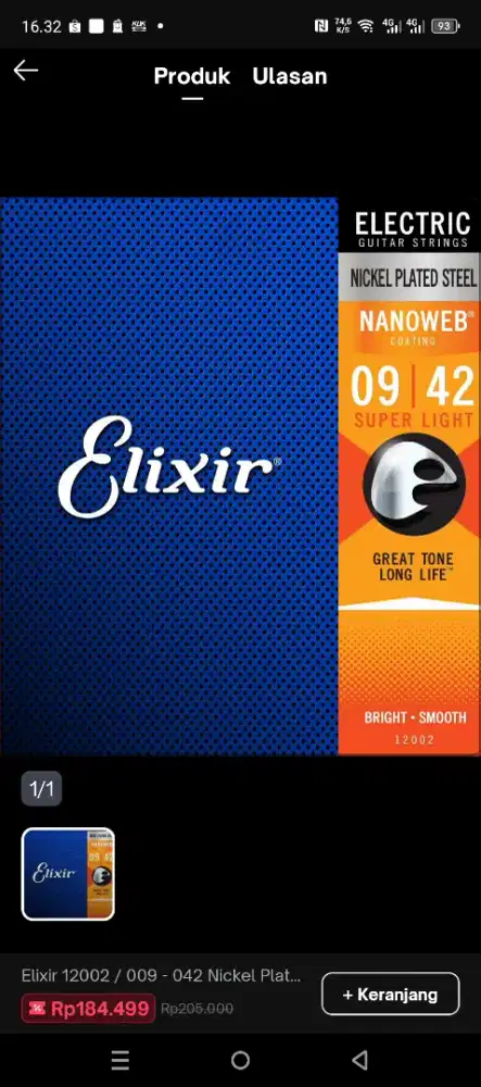 Senar Elixir Gitar Elektrik Listrik 09-042