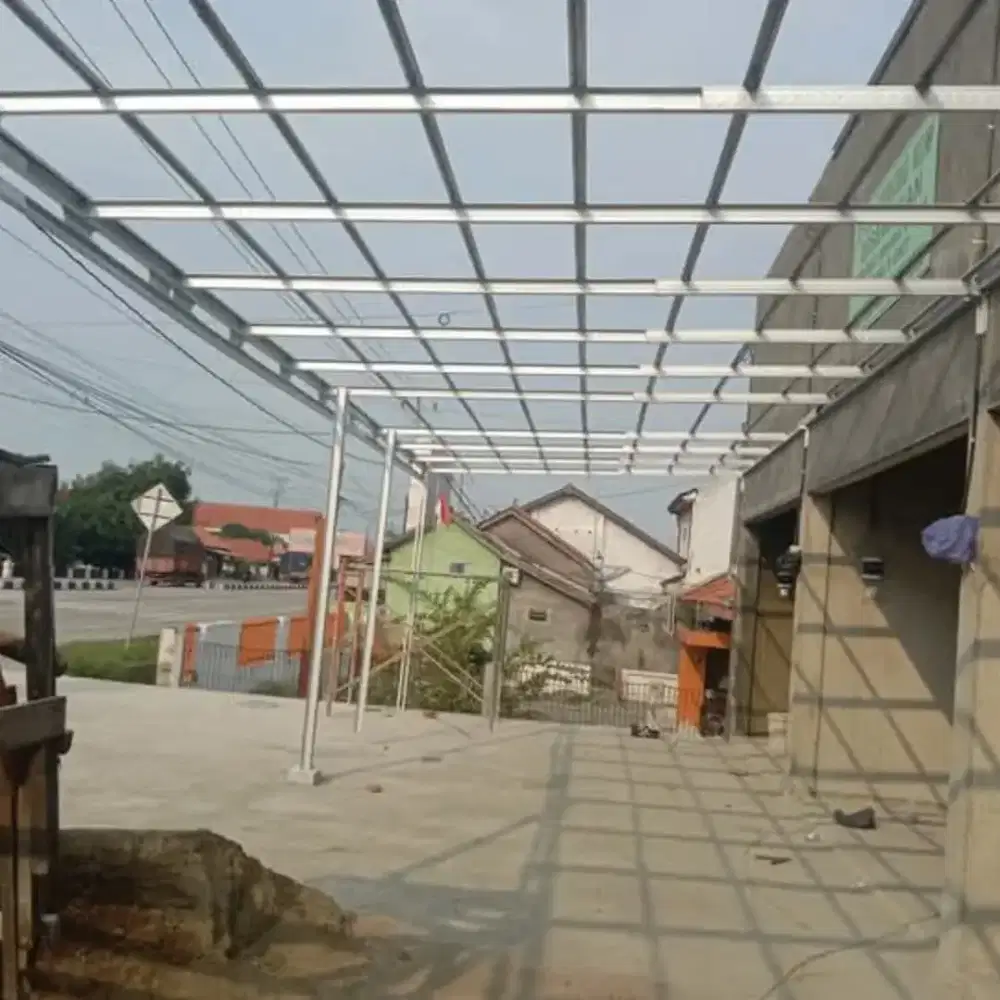 Kanopi baja ringan terpasang rapi kuat kokoh