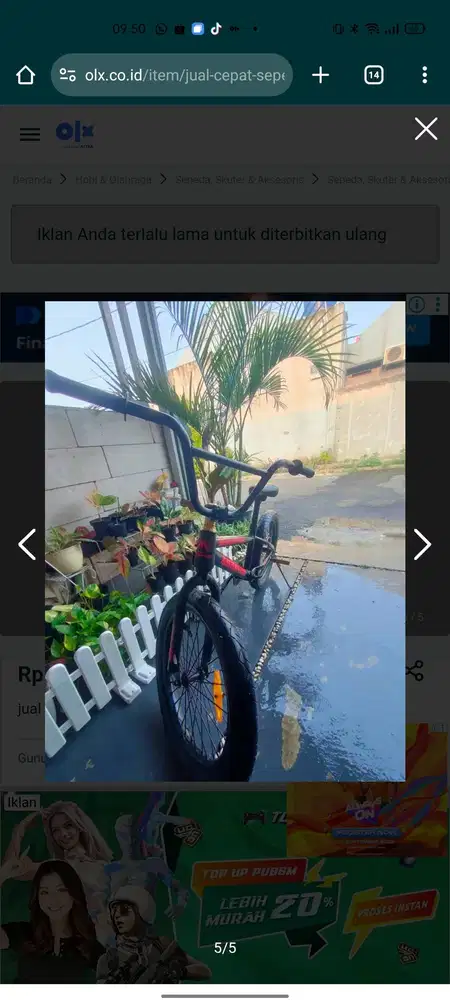 jual Cepat Sepeda BMX UK 20in rem terpedo