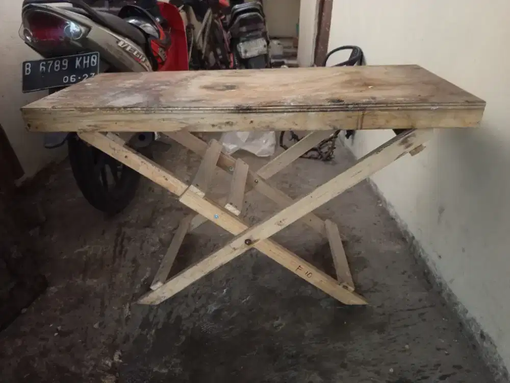 Meja kompor gas lipat kayu PXLXT =100cm x40 x 60