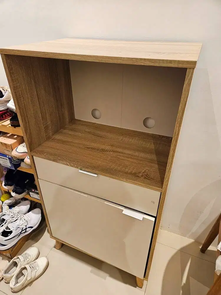 PIRA Rak Dapur Oven Kayu - Putih