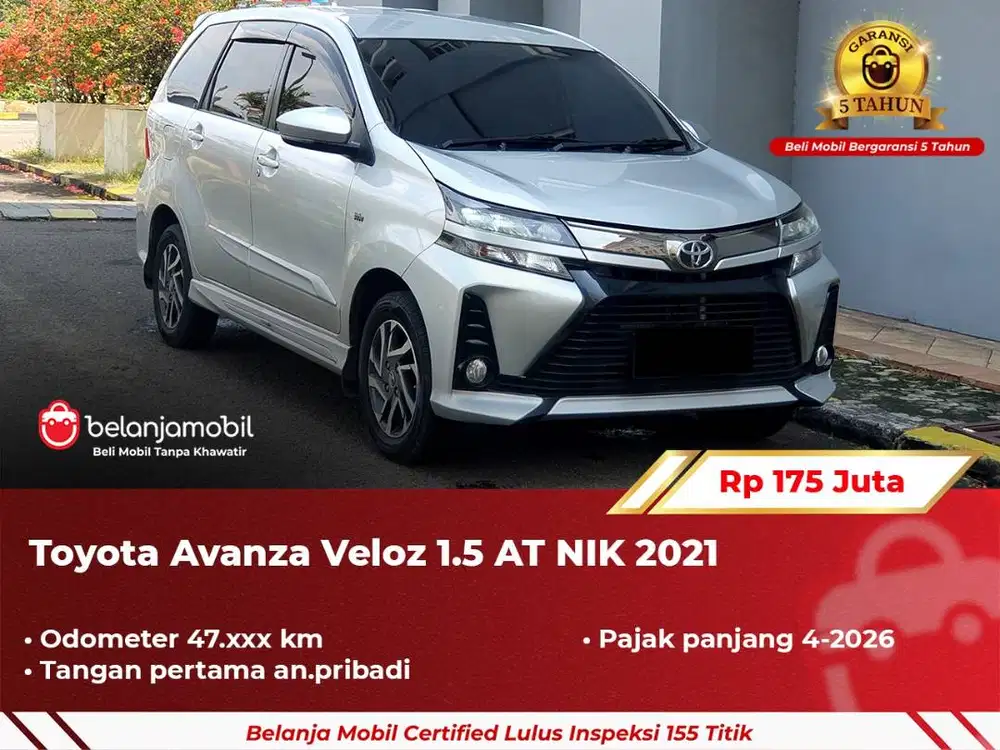 [ GARANSI 5TH ] Toyota Avanza Veloz 1.5 AT Silver 2021/2022