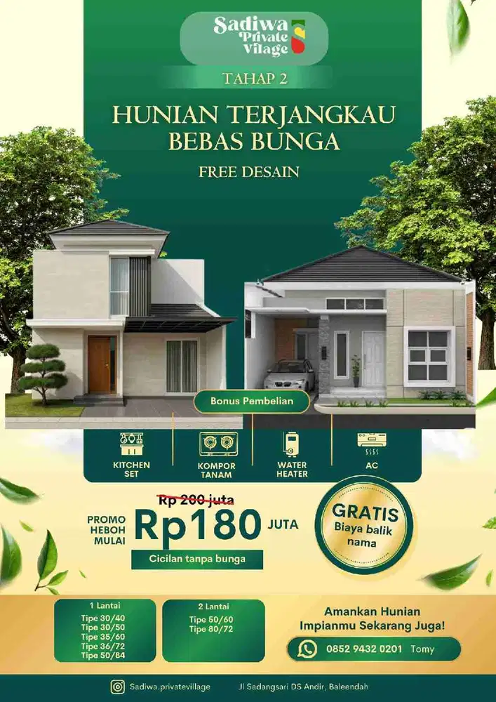 Rumah free desain cicilan tanpa bunga