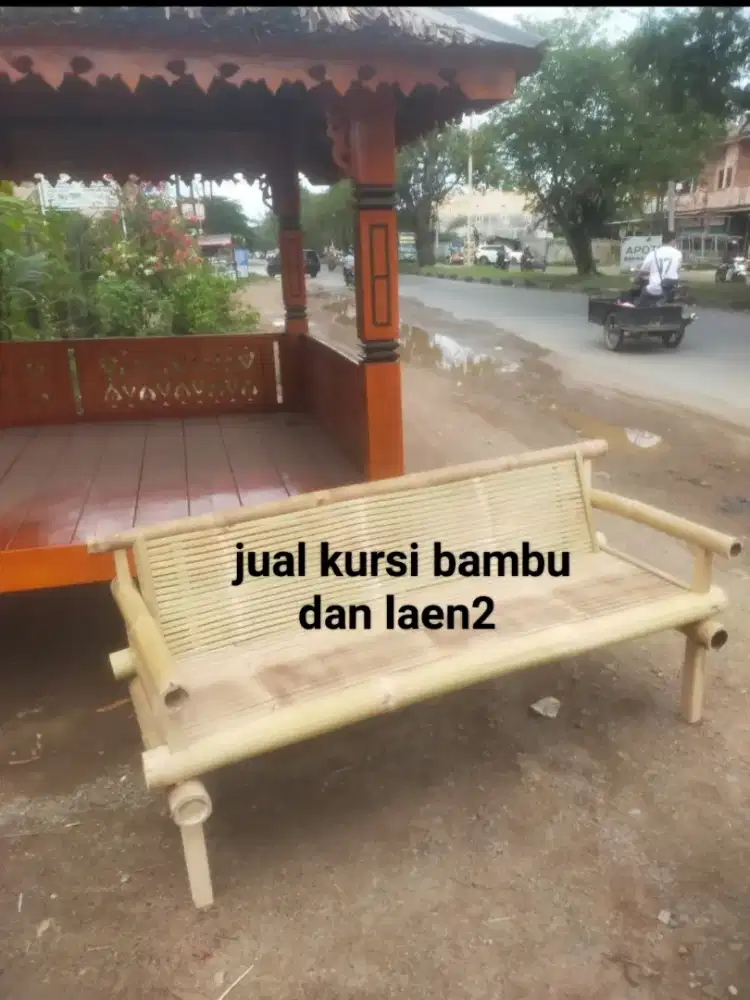 Jual kursi bambu tangga kayu tirai kree rumbia dan laen2