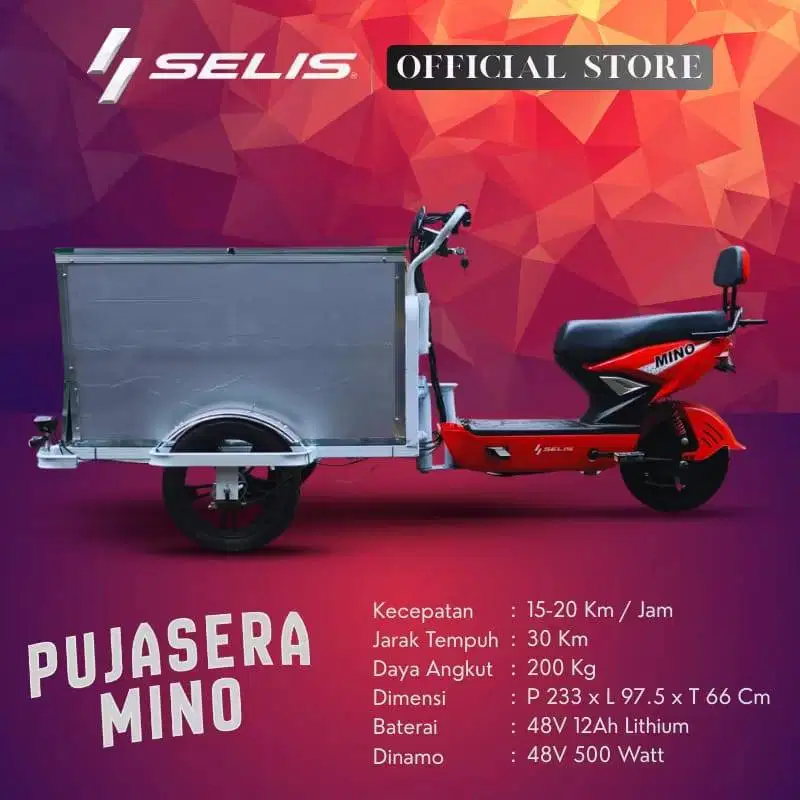 Perlengkapan Usaha, Gerobak Sepeda Listik Pujasera-Mino