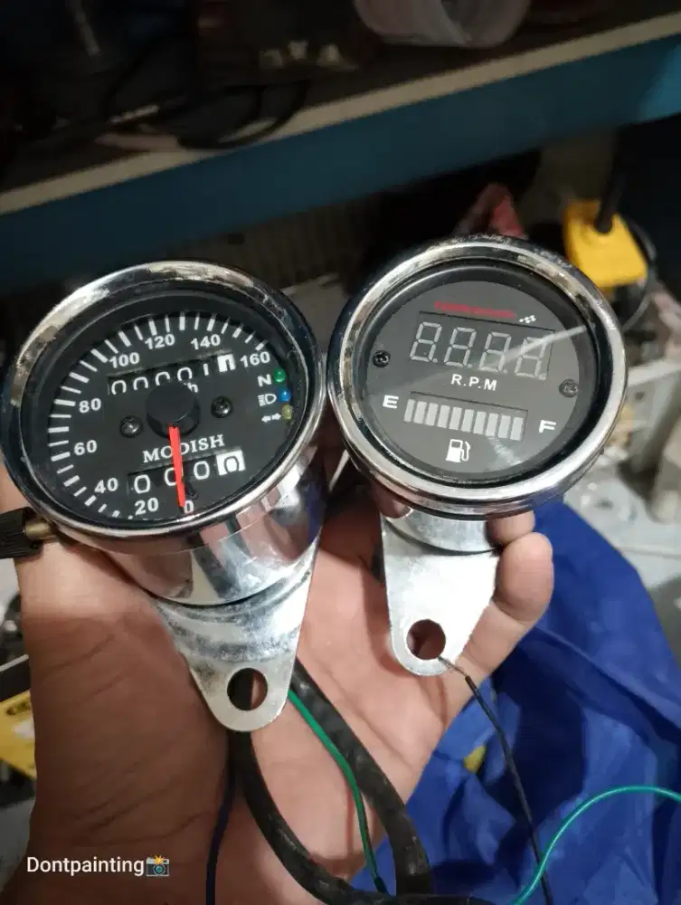 Speedometer Rpm dan Amper bensin motor