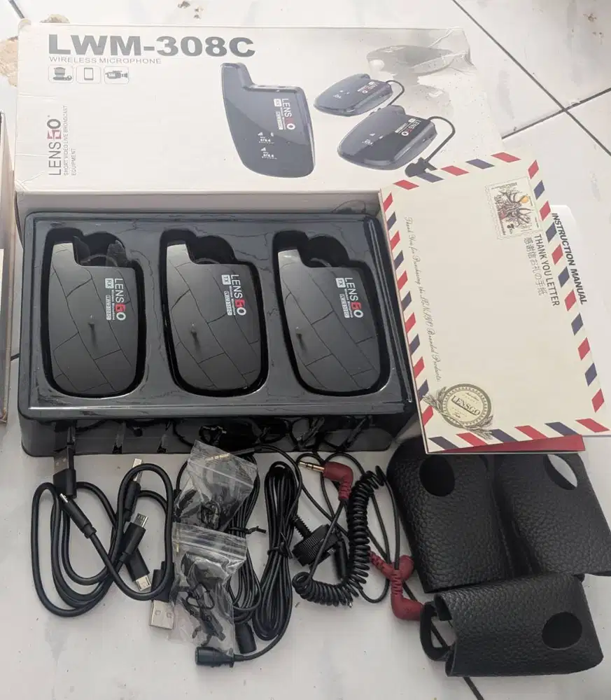 LENSGO 308C Wireless 2 transmit 1 receive mixer ke hp live streaming
