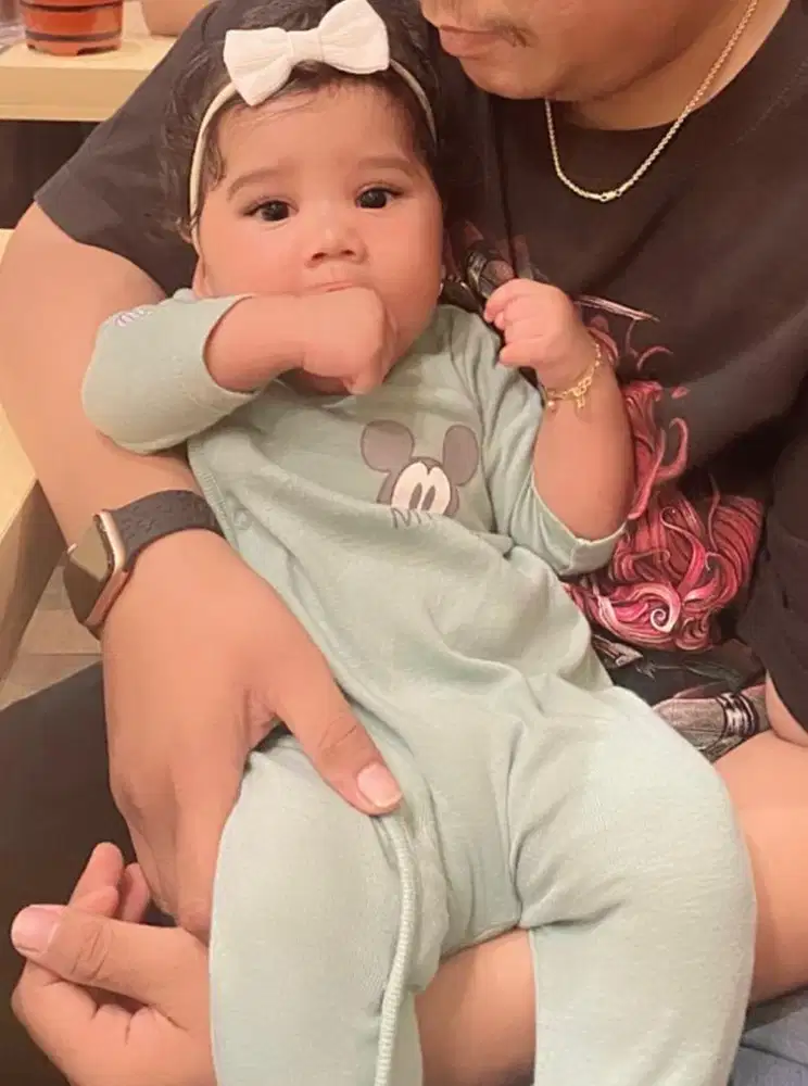 (READY.SIAP.KIRIM) PRELOVED.SLEEPSUIT.DISNEY.GREEN(0-6BLN)