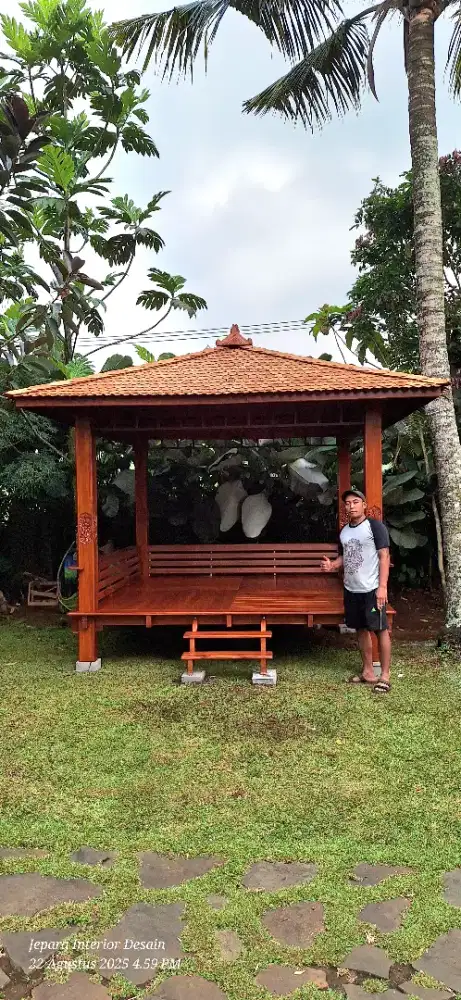 Gazebo minimalis kayu jati