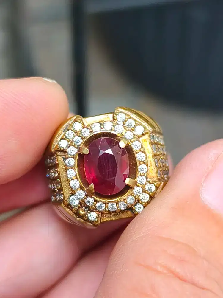 Batu Garnet rhodolite Srilanka 2.41 crat memo MRI ring Kuningan