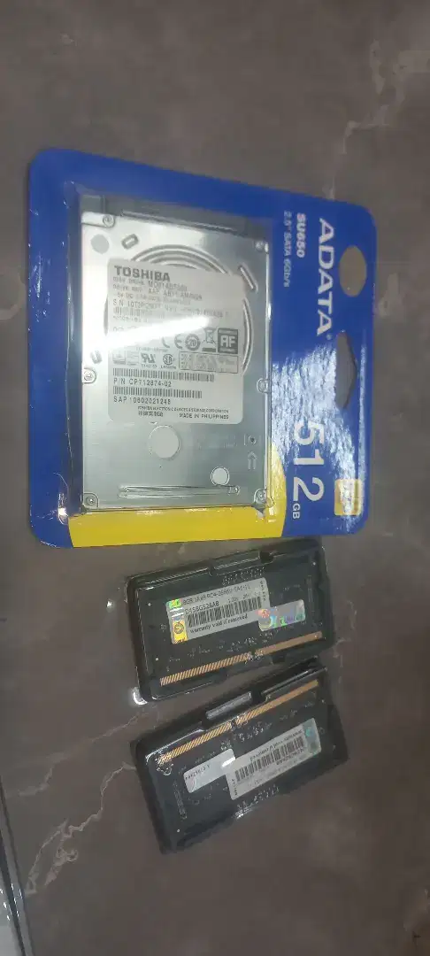 Memory Notebook DDR4 8GB 2 Pcs dan HDD 500GB