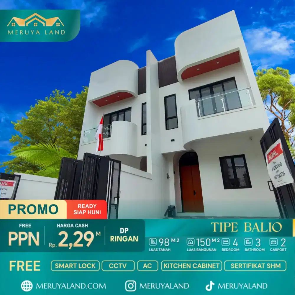 MERUYA LAND TIPE BALIO RUMAH CANTIK BERKONSEP VILLA BALI DIJAKBAR!