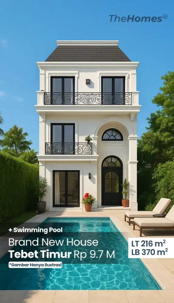 Rumah Baru Desain Fresh Ada Private Pool & Lift nya