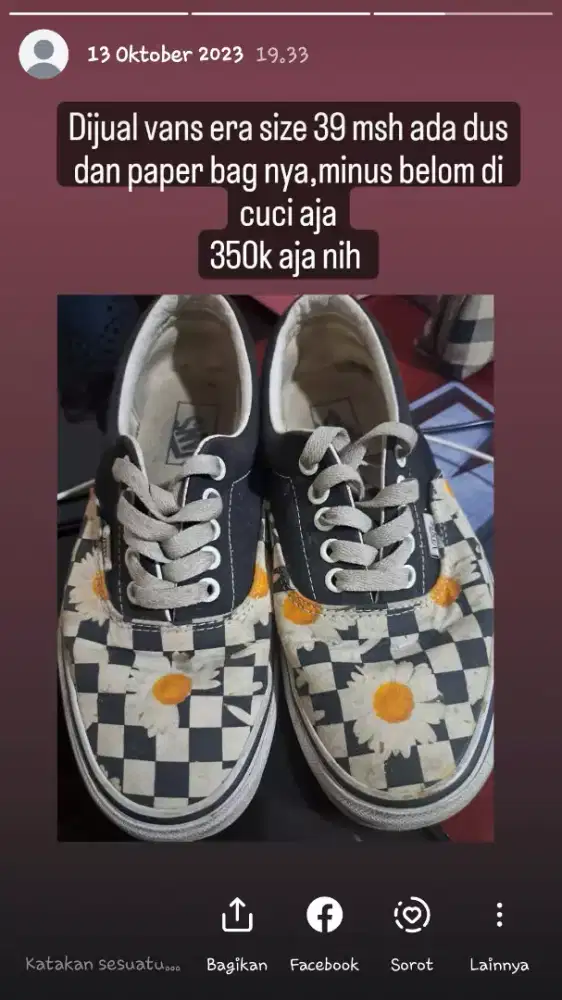 Dijual sepatu Vans Era second murah