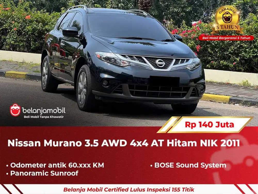 [ GARANSI 5TH ] Nissan Murano 3.5 AWD 4x4 AT Hitam 2011/2012