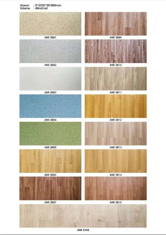 Vinyl Roll Arni Khusus Rumah Sakit Anti Bakteri 2mm x 2m x 20m